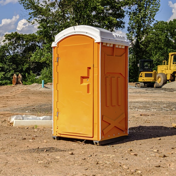 how often are the portable restrooms cleaned and serviced during a rental period in Rote Pennsylvania